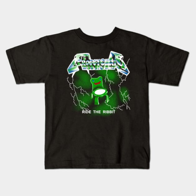 Froggy Chair: Ride the Ribbit Kids T-Shirt by Spicy Gurry